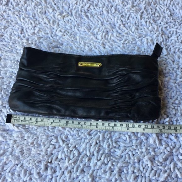 Michael Kors Leather Pleated Clutch Bag - Picture 8 of 9
